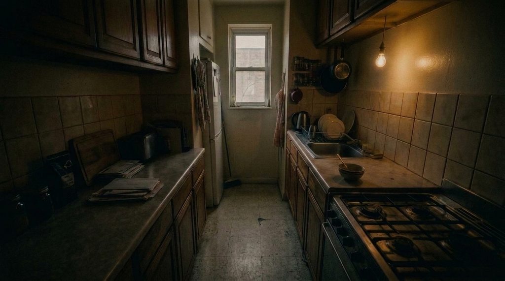 Real Mooiev output — establishing frame of the scene